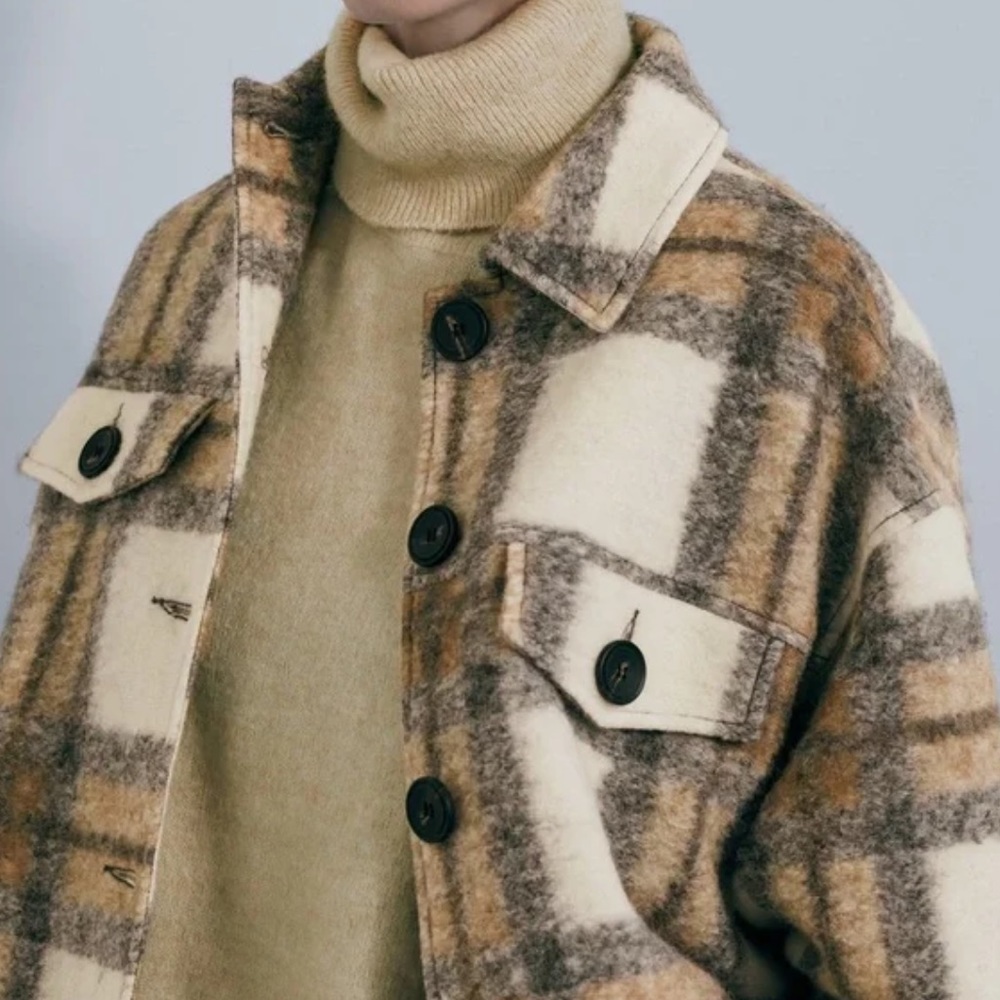 ZARA Plaid Shirt Jacket